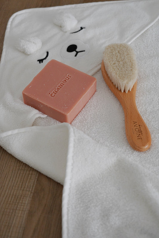 Duo brosse + savon bébé dodo rose